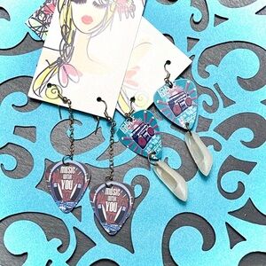 Barbie Shoe Guitar Pick Music Earring Bundle